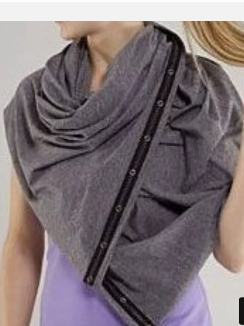 Lululemon VINYASA Infinity Snap Scarf Coco Pique Black White & Gray